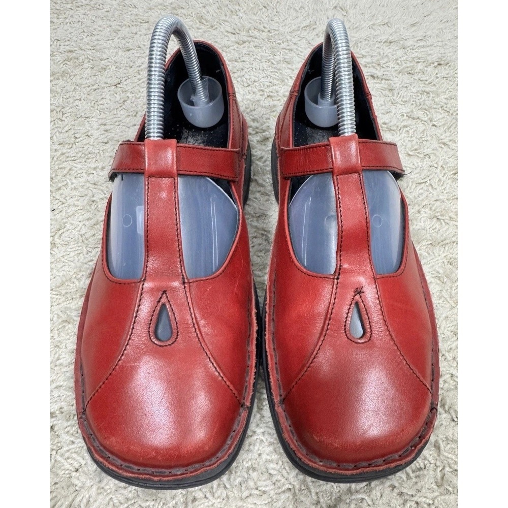 Josef Seibel Red Leather Mary Jane T Strap Shoes EU 40 US 9.5 Whimsigoth